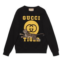 Gucci Tiger cotton sweatshirt with with Interlocking G 'Black' 623245-XJD3U-1152