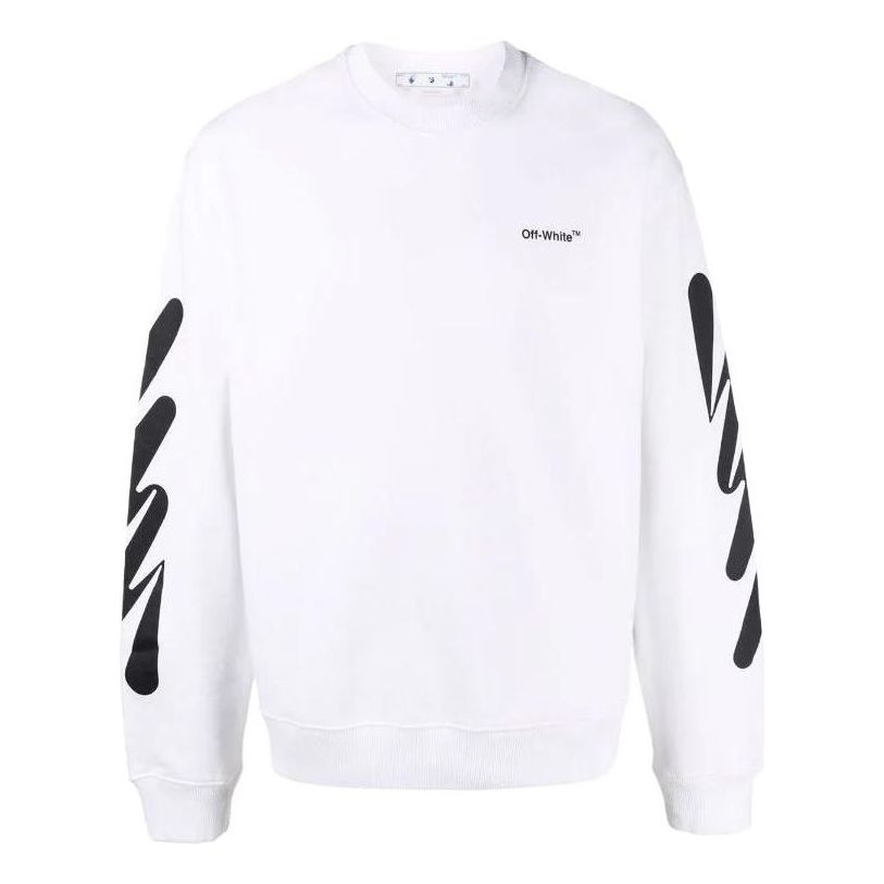 Men's Off-White Logo Printing Round Neck White OMBA057S22FLE0030110