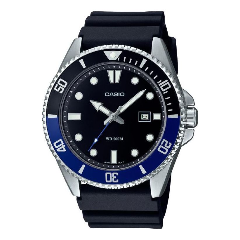 Men's CASIO Quartz Watch 200m Waterproof Resin Strap Mens MDV-107-1A2JF