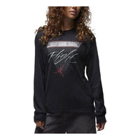 (WMNS) Air Jordan Long-Sleeve Graphic T-Shirt 'Black Red' FD7205-010