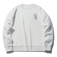 Li-Ning x Disney Crossover Sports Fashion Series Casual Loose Round Neck Pullover Hoodie White AWDR606-2