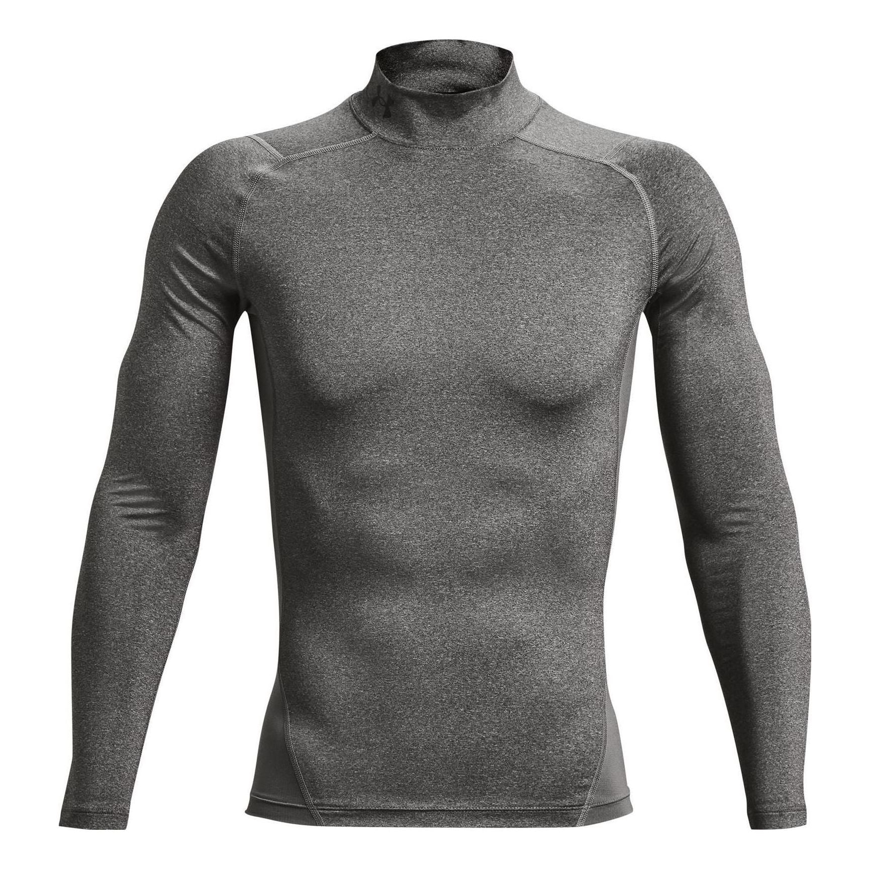 Under Armour HeatGear Compression Mock T-Shirt 'Carbon Heather Black' 1369606-090