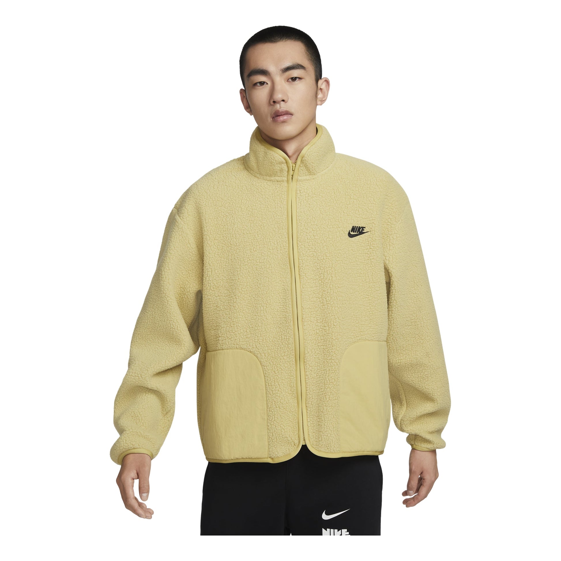 Nike Club Fleece+ Sherpa Winterized Jacket 'Buff Gold Black' FB8387-720