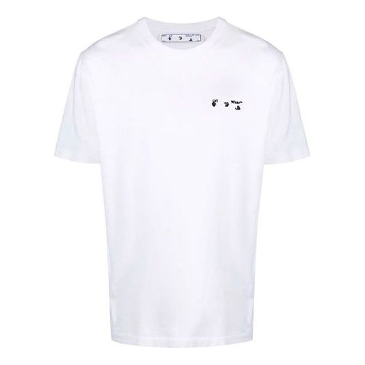Off-White FW21 Logo Round Neck Short Sleeve Ordinary Version White OMAA027F21JER0010110