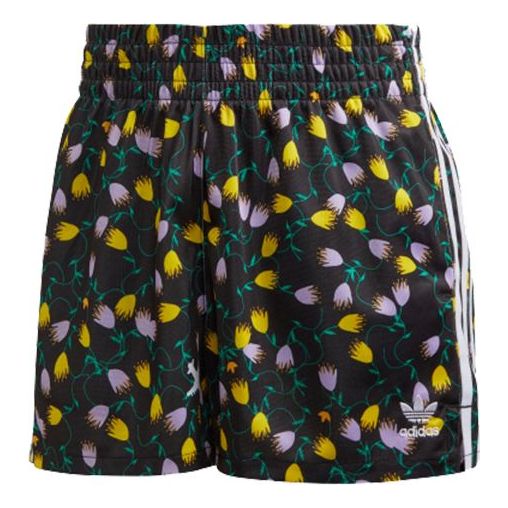 (WMNS) adidas originals Allover Print Shorts Black FL4111
