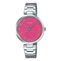 CASIO Quartz 32mm Pink Constellation Dial Stainless Steel Case Watch Silver Analog LTP-E01D-4A