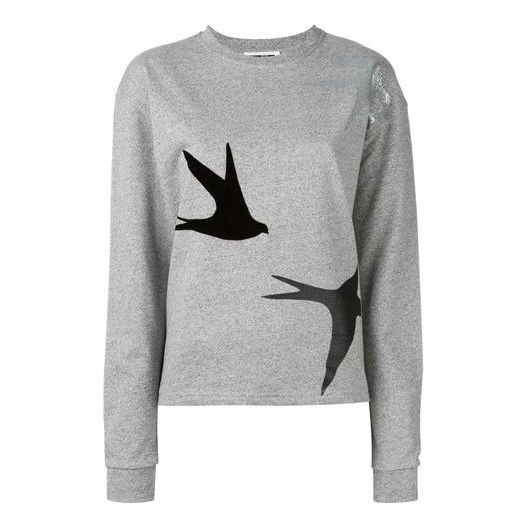(WMNS) Alexander McQueen Pink Round Neck Long Sleeves Sweatshirt 'Grey' 332384-RGH58-1441