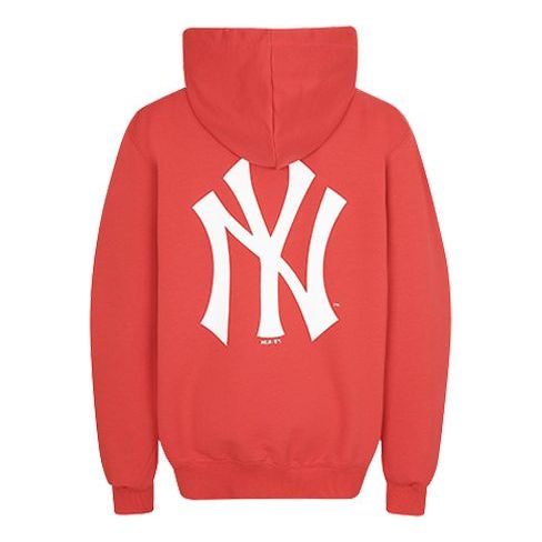 MLB New York Yankees Basic Large Logo Printing Sports hooded Long Sleeves Unisex Red 31HD03011-50R