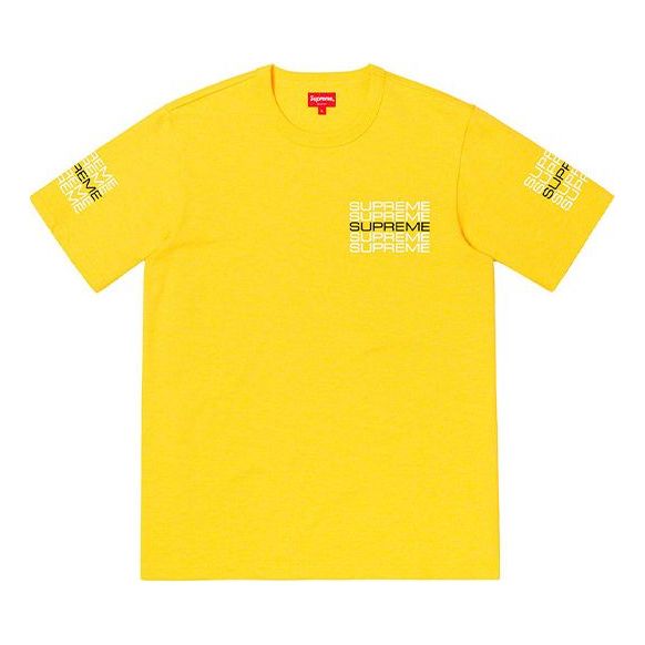 Supreme SS19 Stack Logo Tee Yellow logo Round Neck Short Sleeve Unisex SUP-SS19-433