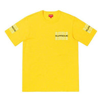 Supreme SS19 Stack Logo Tee Yellow logo Round Neck Short Sleeve Unisex SUP-SS19-433