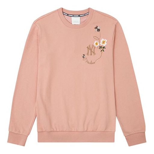 MLB New York Yankees Embroidered Pattern Round Neck Unisex Pink Red 31MTFN841-50P