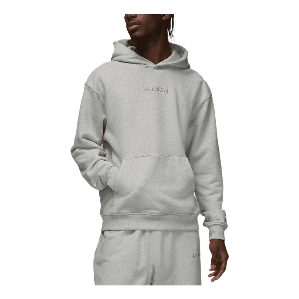 Air Jordan Alphabet Hooded Pullover Long Sleeves Hoodie Men's Grey FJ1966-050