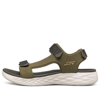 Skechers On The Go 600 Velcro Olive Green Sandals 55383-OLV