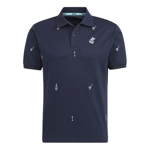 Men's adidas Golf Sports Embroidered Short Sleeve Legendary Ink Blue Polo Shirt HA0186