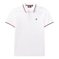 FILA Contrasting Colors Stripe Short Sleeve Polo Shirt White F11M031114F_WT