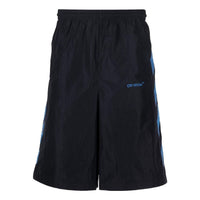 Off-White Diag-Stripe Shorts 'Black' OMCL002F22FAB0014645