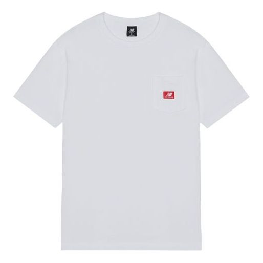 New Balance Men's New Balance Logo Alphabet Printing Round Neck Loose Short Sleeve White MT01567-WT