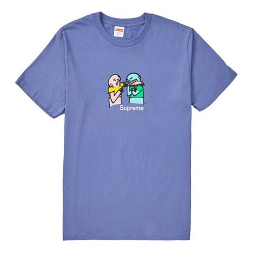 Supreme FW19 Week 17 Bite Tee Cartoon Graffiti Printing Short Sleeve Unisex Purple SUP-FW19-10913