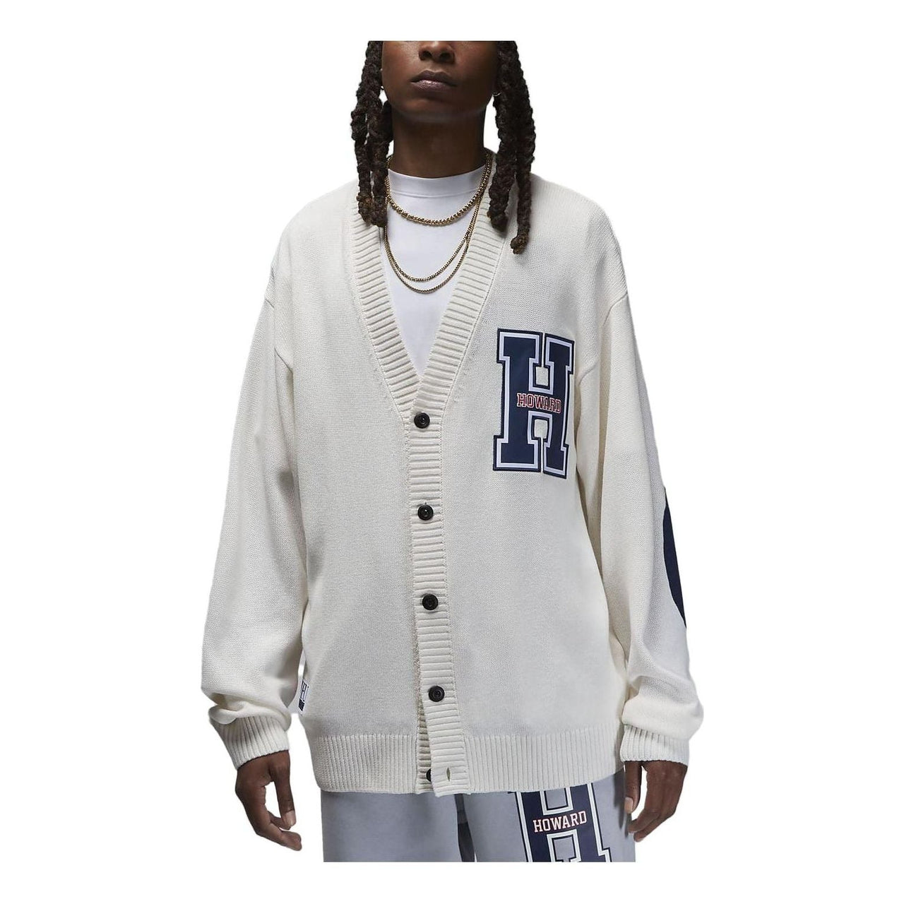 Air Jordan x Howard University Varsity Jacket 'White Navy' FD9343-030