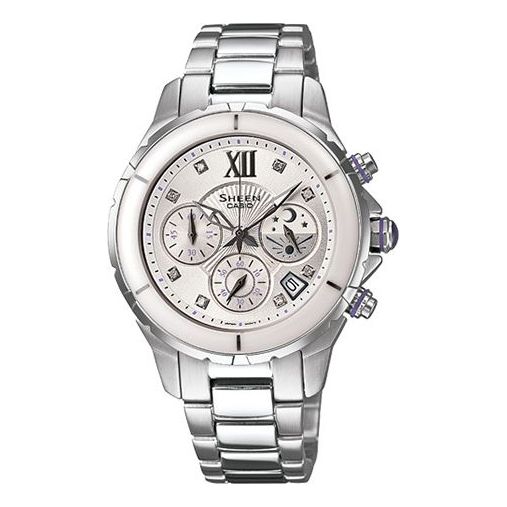 CASIO SHEEN Waterproof Stainless Steel Strap Silver Analog SHE-5513D-7ADF