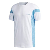 adidas originals Logo Printing Splicing Sports Short Sleeve White CW5183