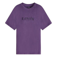 Men's Levis Logo Round Neck Pure Cotton Pullover Short Sleeve Dark Purple T-Shirt 16143-0104