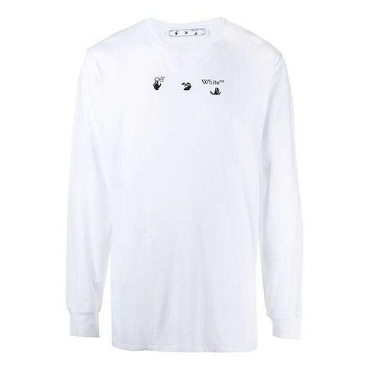 Off-White SS21 Arrows Pattern Printing Round Neck Long Sleeves Ordinary Version White OMAB001S21JER0060145