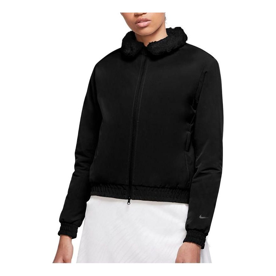 (WMNS) Nike lapel golf sports short cuffed jacket 'Black' CK5859-010