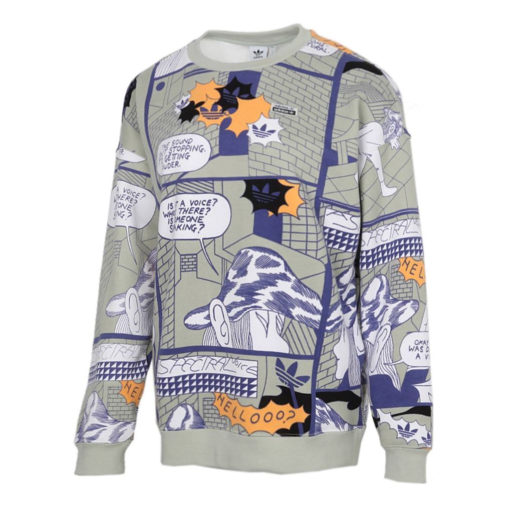 (WMNS) adidas originals Sweatshirt Cartoon Pattern Casual Sports Round Neck Green GN4265