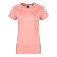 (WMNS) adidas White Stripe Solid Color Short Sleeve Pink Red CF8833