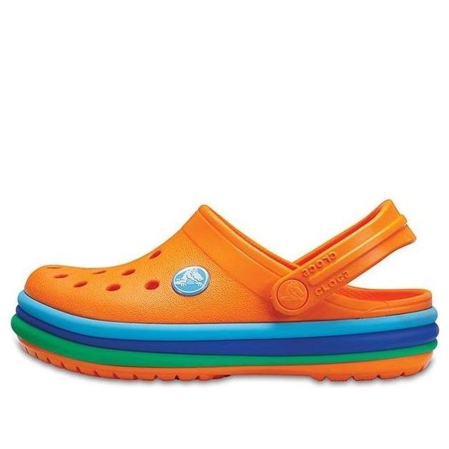 (GS) Crocs Crocband Rainbow Band Clogs 'Orange Blue' 205205-80O