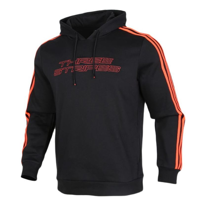 adidas M Fav Nn Hd logo Printing Fleece Lined Stay Warm Sports Pullover Black GQ7049