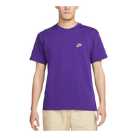 Men's Nike Logo Word Printing Round Neck Pullover Short Sleeve Purple T-Shirt DV8614-547