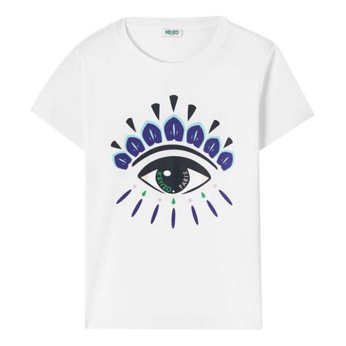 (WMNS) KENZO Eye Pattern Printing Casual Short Sleeve T-Shirt 'White' FA52TS7334YD-01
