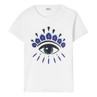 (WMNS) KENZO Eye Pattern Printing Casual Short Sleeve T-Shirt 'White' FA52TS7334YD-01