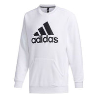 adidas M MH SW Crew 20 Logo Printing Casual Sports Round Neck White FM5344