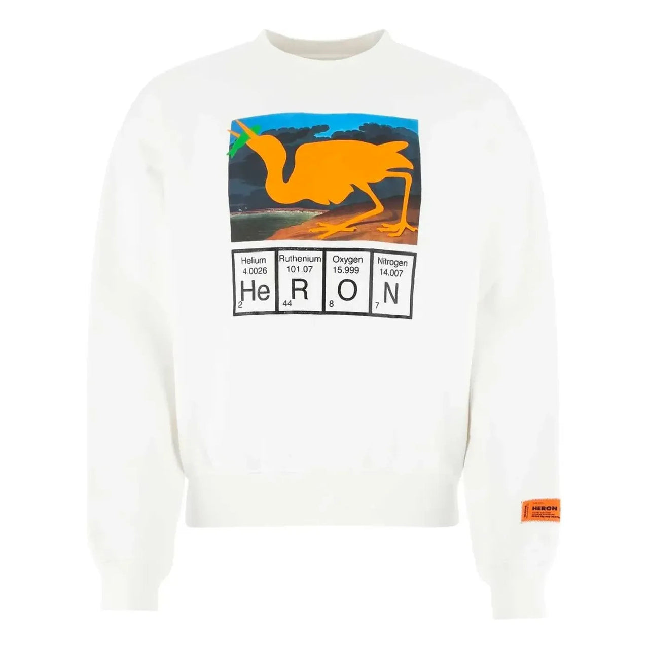 HERON PRESTON Periodic Table Print Sweatshirt 'White' HMBA016S21JER0010120