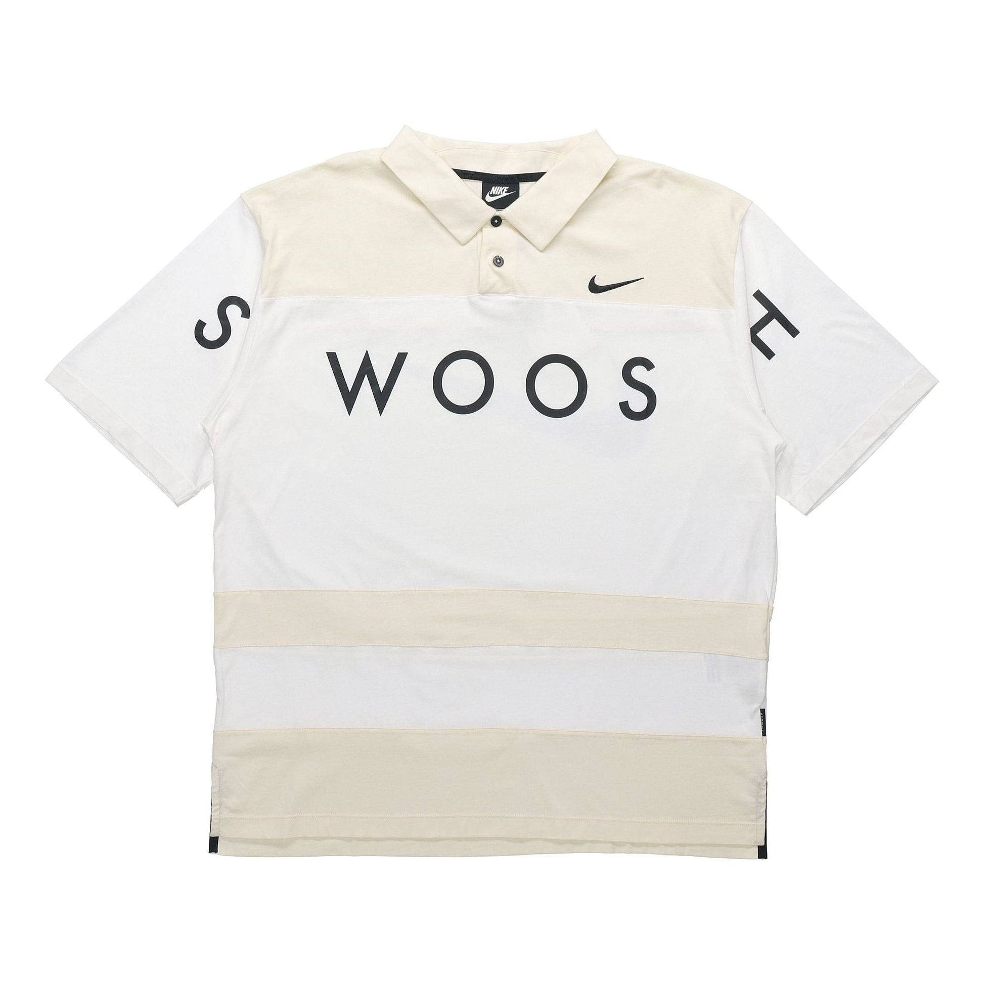Nike Sportswear Swoosh Logo Printing Contrasting Colors Loose Polo Shirt White DJ5370-110