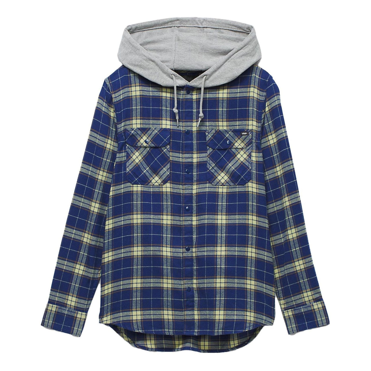 Vans Parkway Hooded Long Sleeve Flannel Shirt 'Blue Yellow' VN0A4RZBCM8