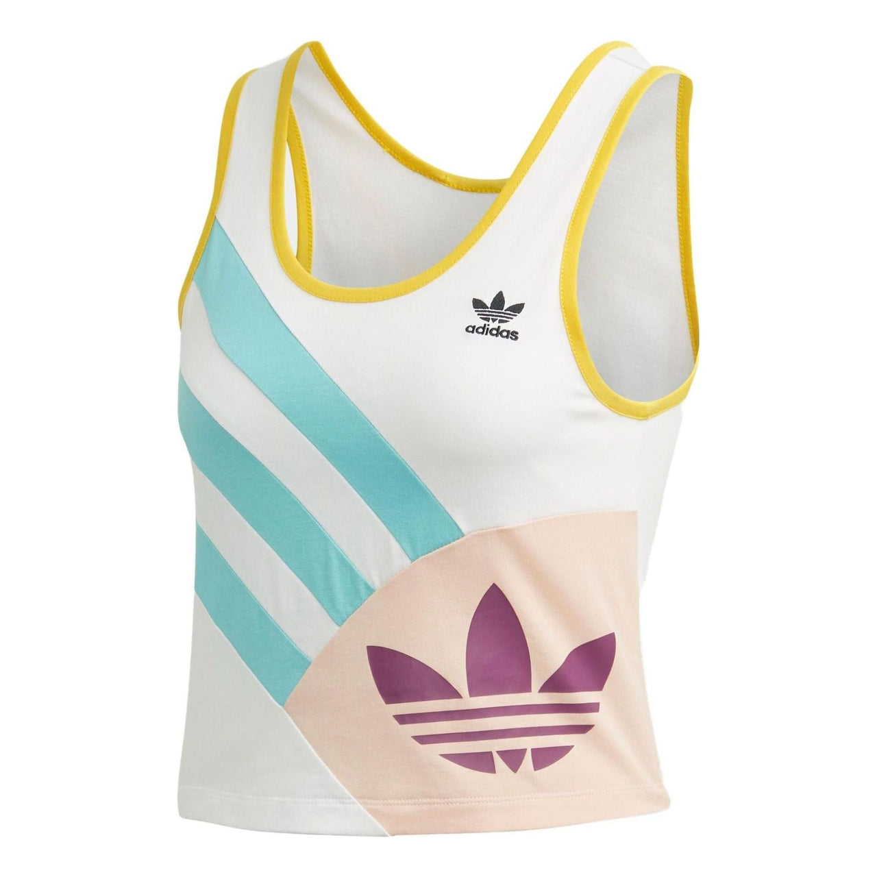 (WMNS) adidas Cropped Tank Top Asia Sizing 'White Teal' FN2910