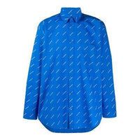 Balenciaga All Over Logo Shirt 'Blue White' 534333TBL967560