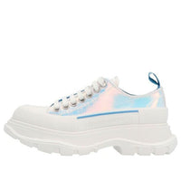 Alexander McQueen Silver Holographic Tread Slick Platform Low Sneakers 'White Multi' 650780W4PC19583