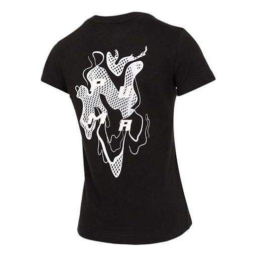 (WMNS) PUMA Logo Printing Round-neck Black 531454-51