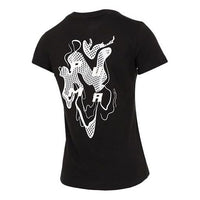 (WMNS) PUMA Logo Printing Round-neck Black 531454-51
