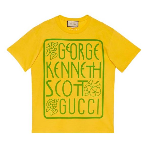 (WMNS) Gucci Artist Ken Scott Printed Series Letter Printed For Yellow 615044-XJDBW-7269