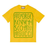 (WMNS) Gucci Artist Ken Scott Printed Series Letter Printed For Yellow 615044-XJDBW-7269