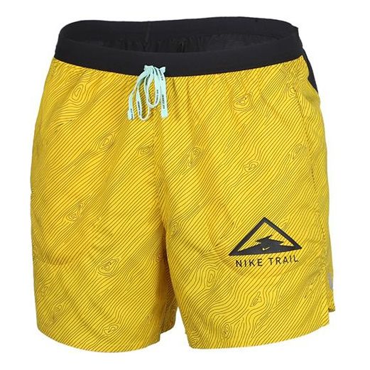 Nike Flex Stride 5 Trail Dri-FIT Pattern Running Shorts Black Yellow Blackyellow CQ7950-735