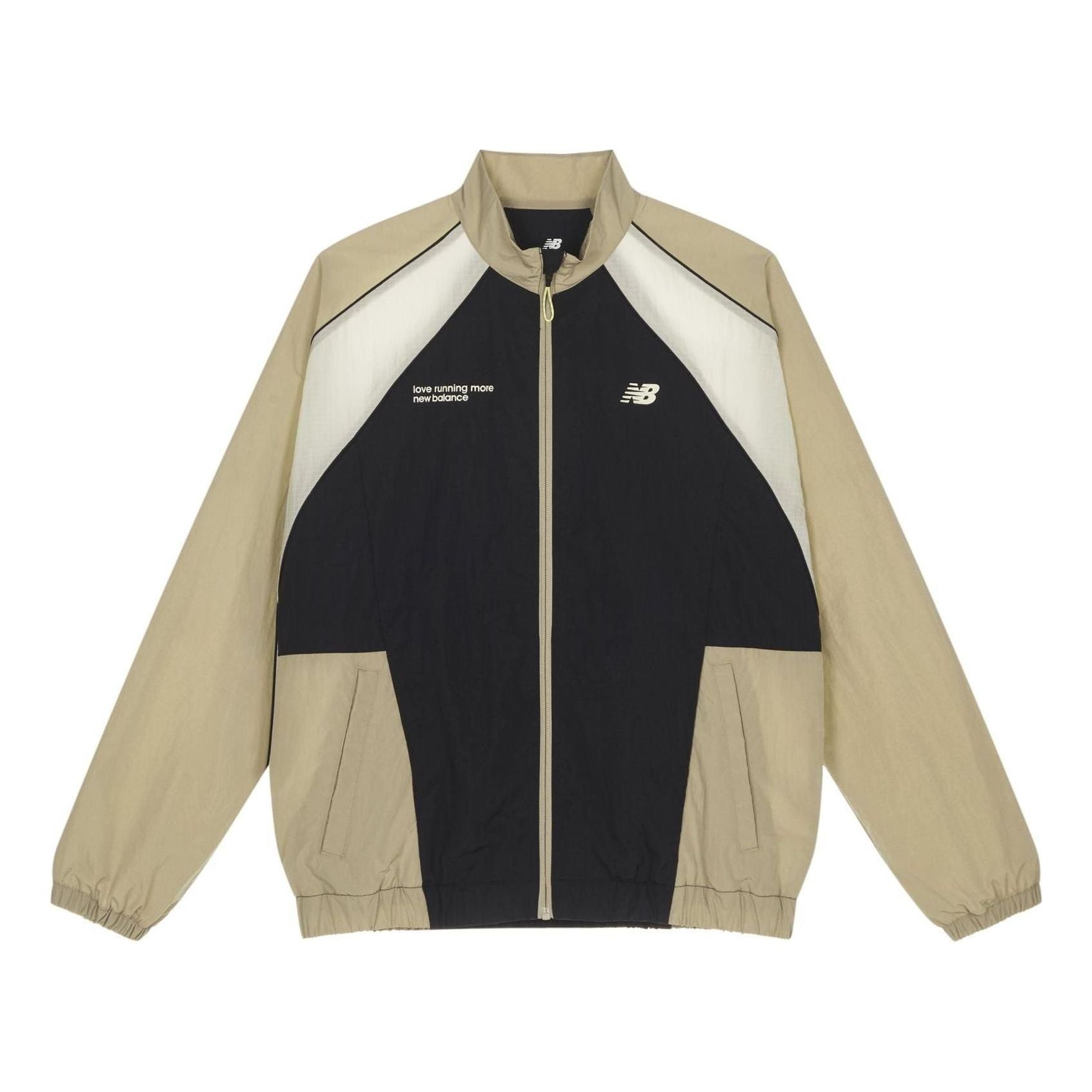 New Balance Color Block Woven Windbreaker Asia Sizing 'Beige Black' NAE24011-BWN