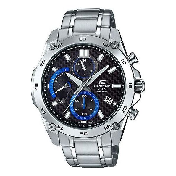Men's CASIO EDIFICE 100 Meter Waterproof Quartz Movement Stainless Steel Strap Watch Black Mens EFR557CD1A