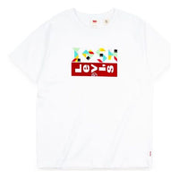 Levis x DOE Crossover Round Neck Alphabet Printing Short Sleeve White T-Shirt A0466-0001